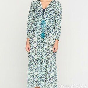 Marie Oliver Alanis Coverup Beach Dress in Aqua Dye Pool Medium Sheer